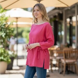 Eileen Fisher Bright Pink Tunic Top